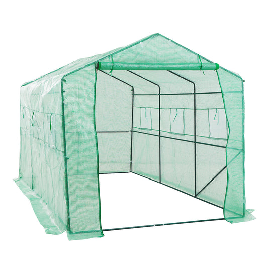 Greenhouse Walk-In 3.5m x 2m x 2m Steel Frame PE Apex Roof