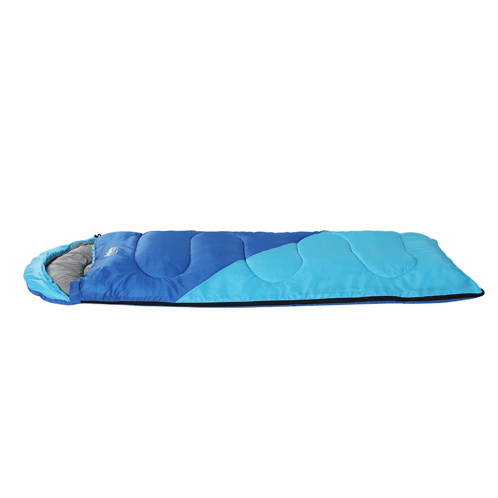 Kids Sleeping Bag Single 172cm Weisshorn Thermal Camping Hiking Blue