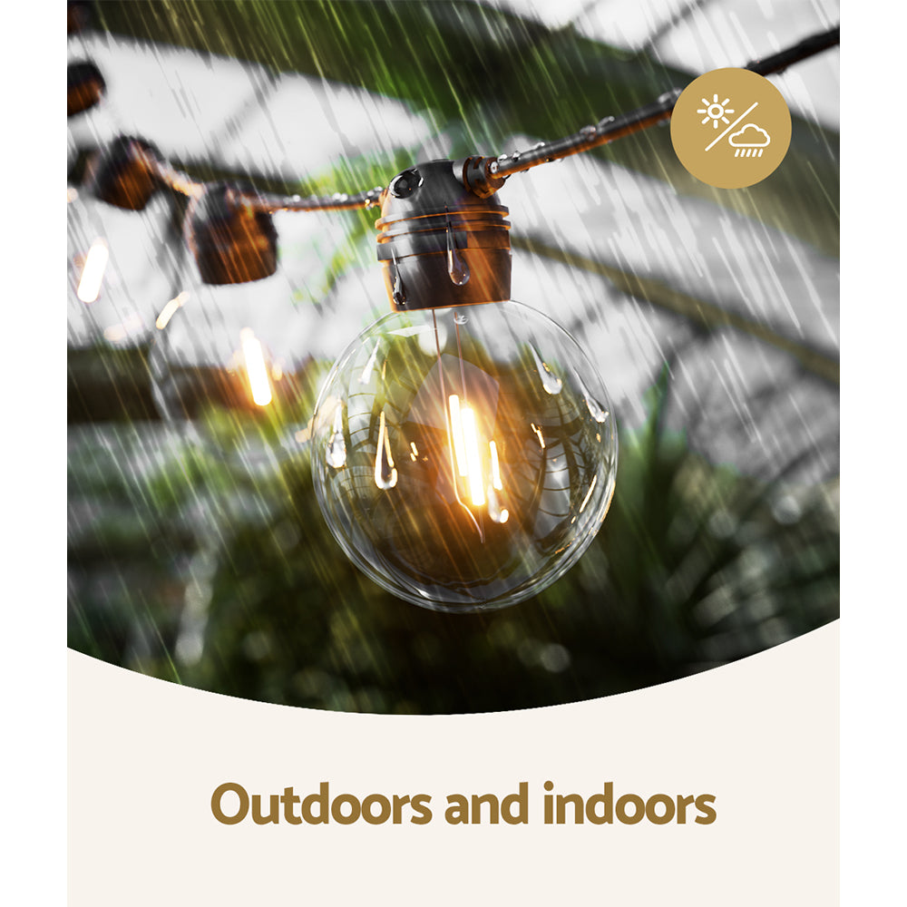 Festoon Lights | 17m LED String Lights | Christmas | G80 | Solar Powered