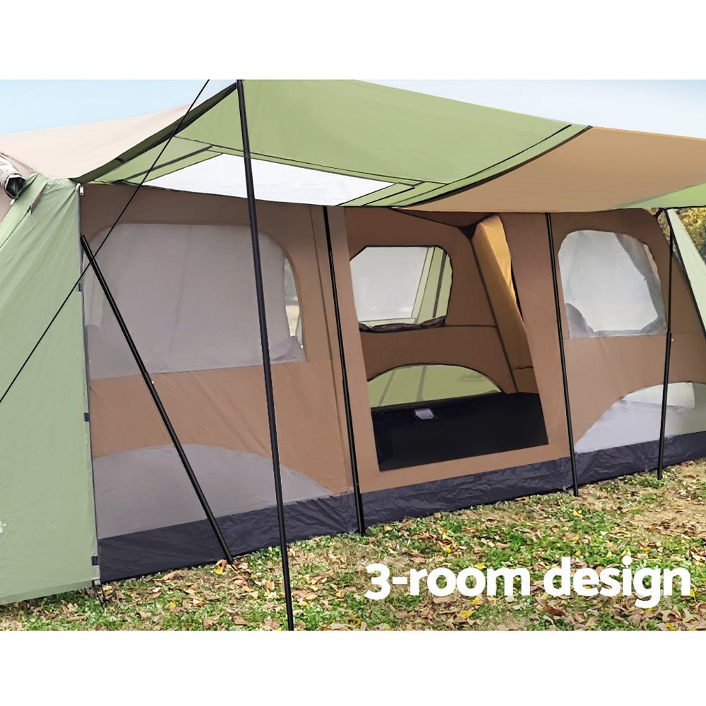 Large Camping Tent Weisshorn Instant Up 3 Rooms 10 Person Family Conch Outdoors