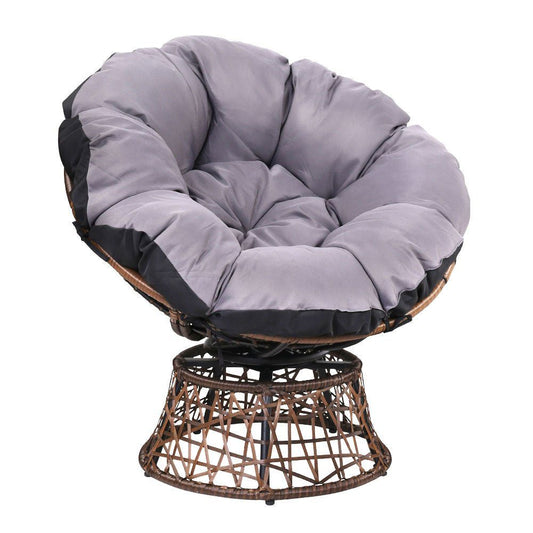 Moon Chair Papasan Outdoor Seating - Brown & Grey
