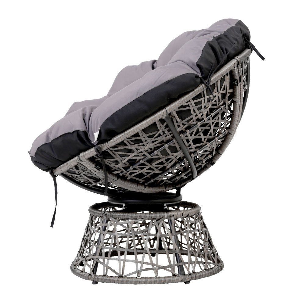 Moon Chair Papasan Outdoor Seating - Grey