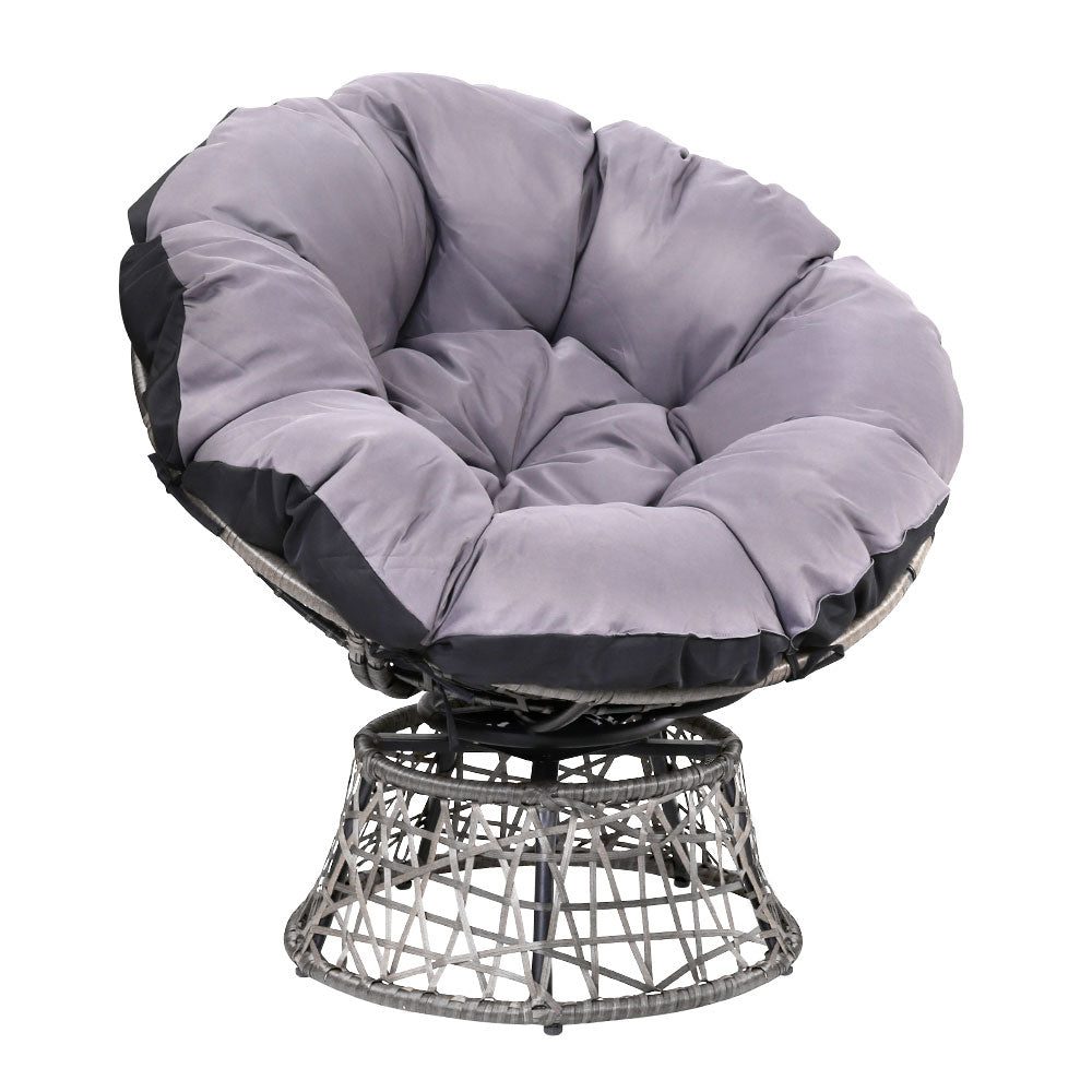 Moon Chair Papasan Outdoor Seating - Grey