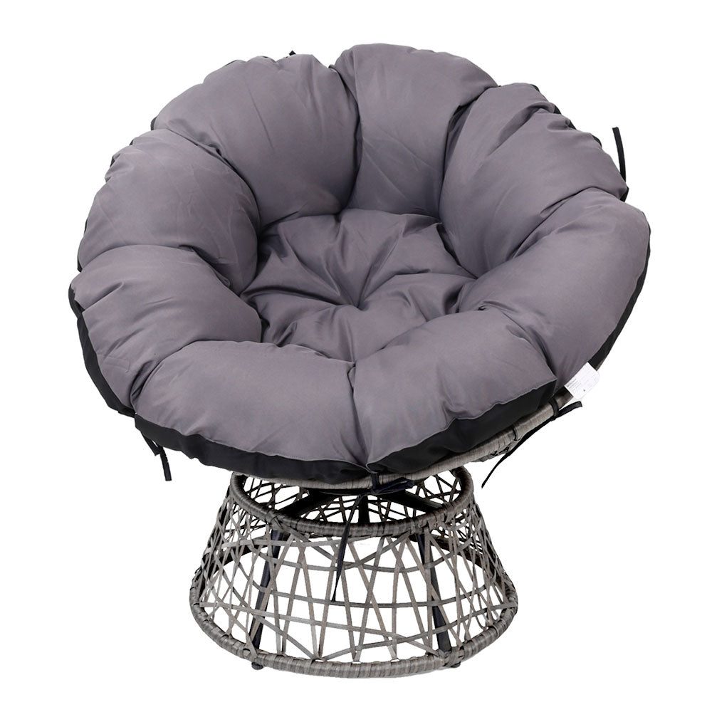 Moon Chair Papasan Outdoor Seating - Grey