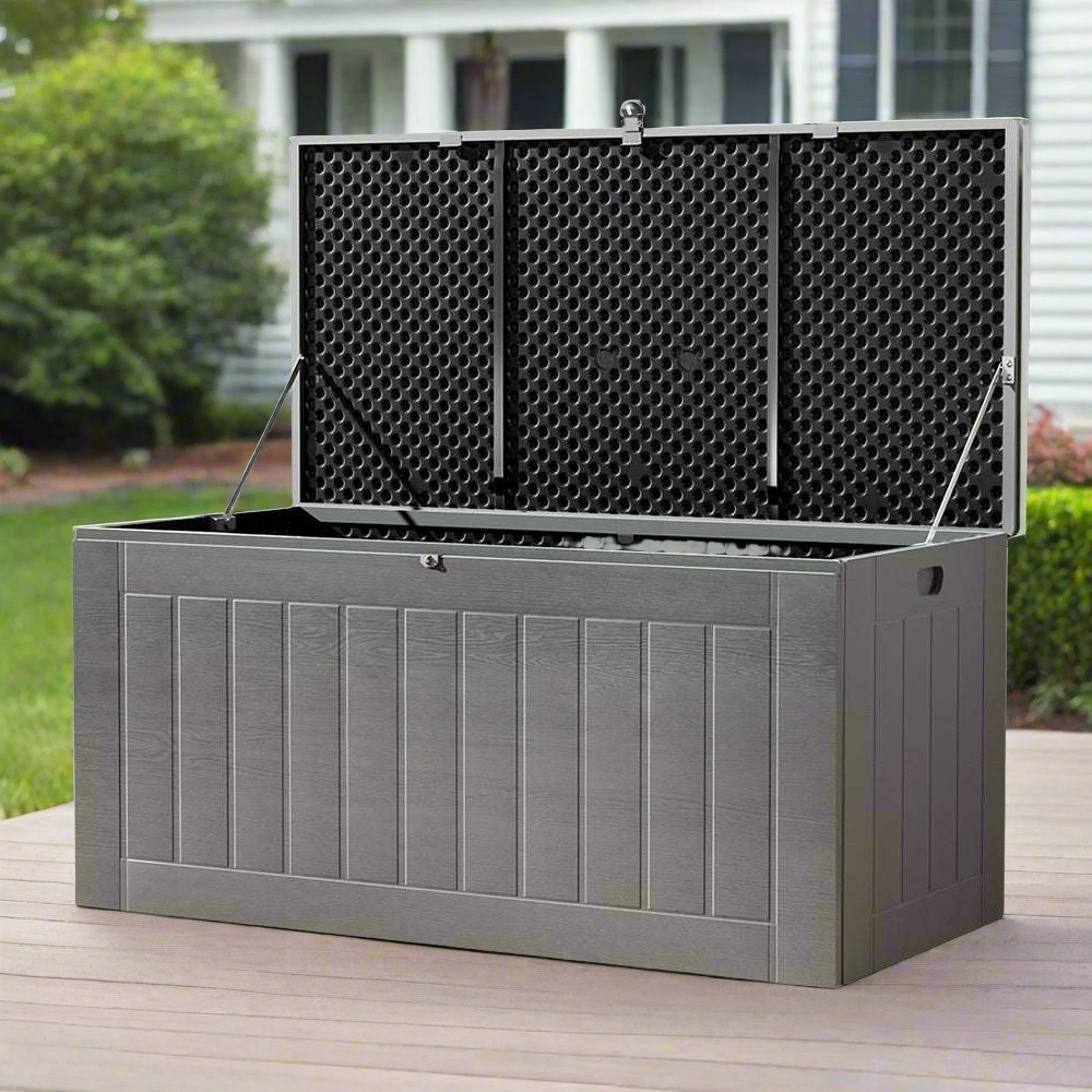 Outdoor Storage Box 830L Additional Seating Extra Large Deck Box Grey