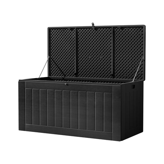 Outdoor Storage Box 830L Additional Seating Extra Large Deck Box Black