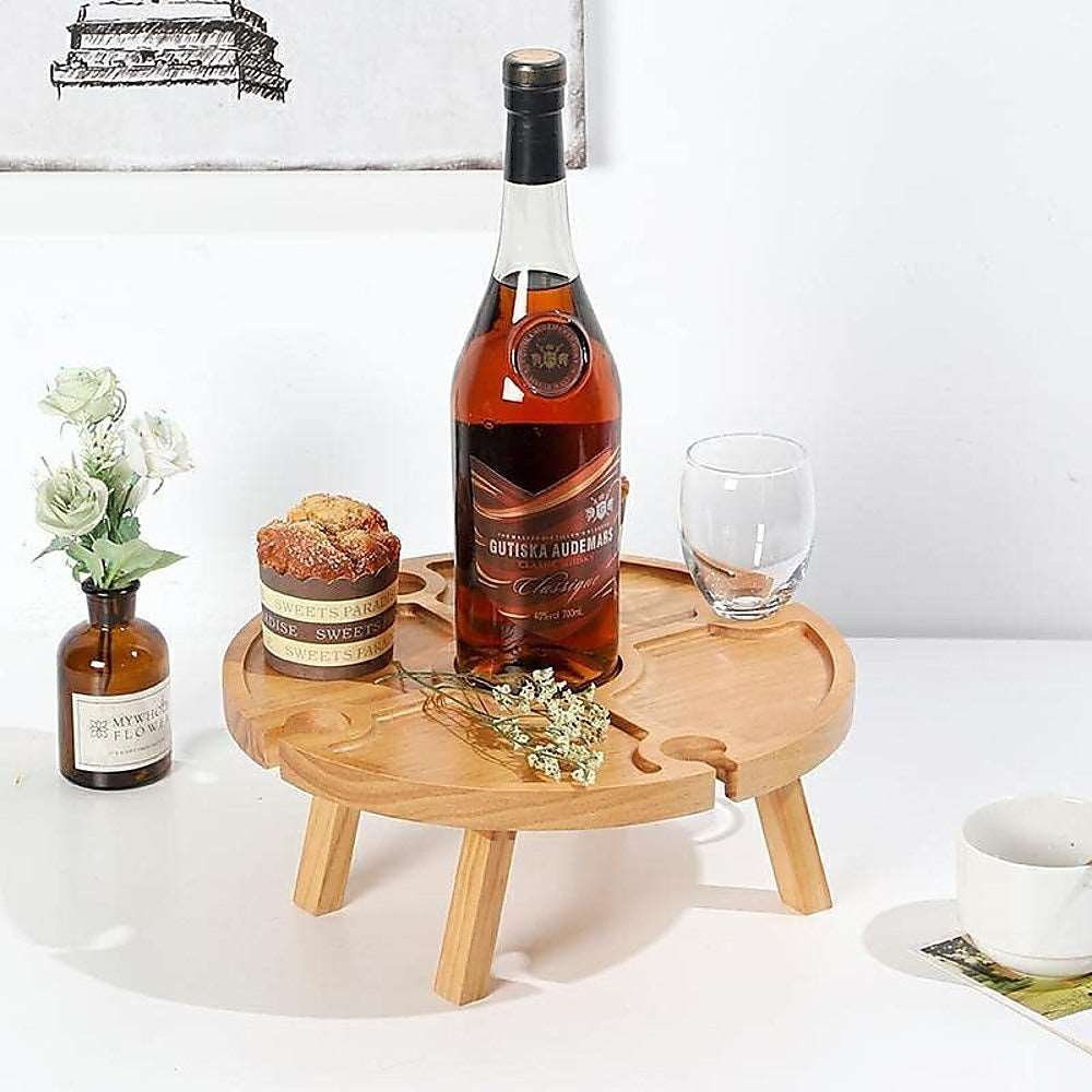Picnic Table Portable Wooden Mini Camping Wine Snacks