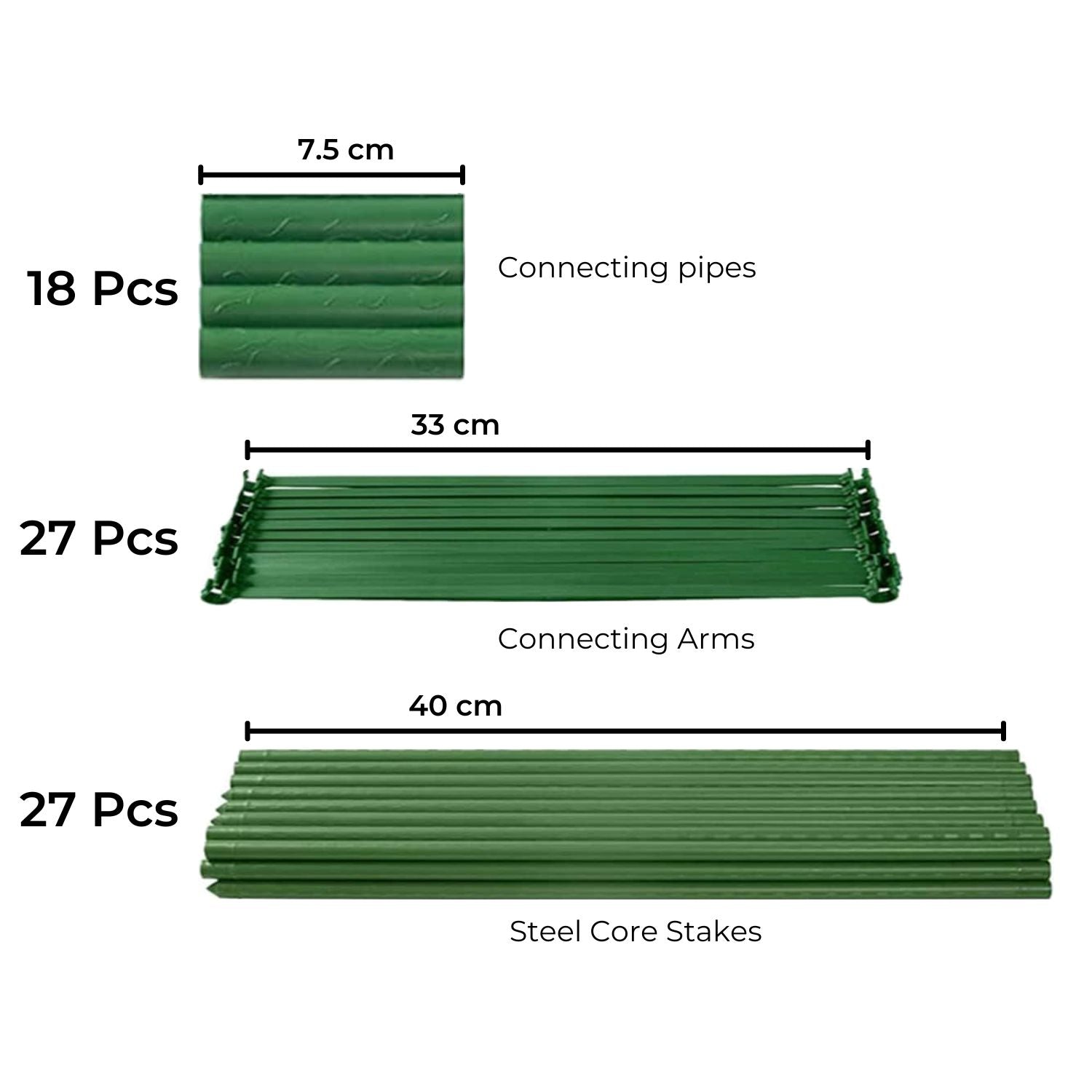 Plant Support Cages 3 Sets with Accessories Tomato Support Noveden Green