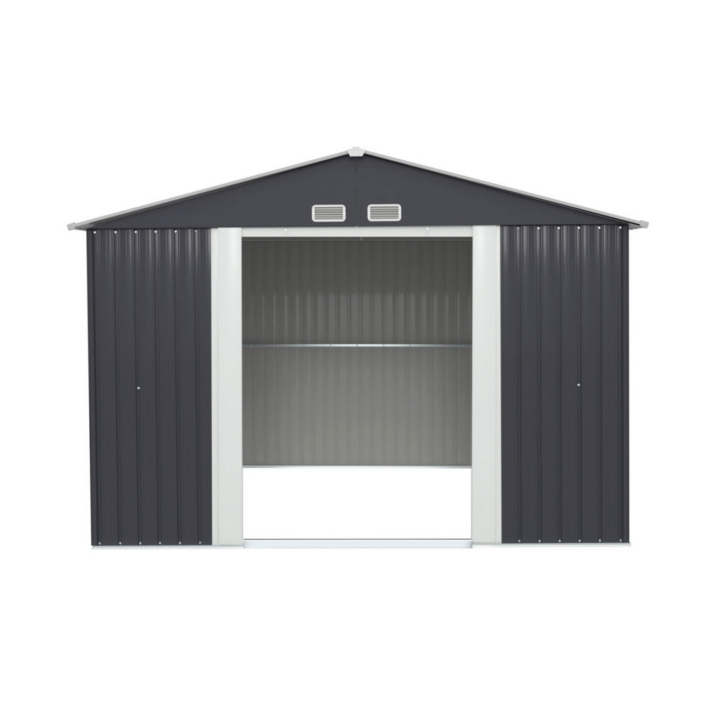 Large Garden Shed | Outdoor Storage Shed | Extra Large Sliding Doors | 3mx3m | Giantz | Grey