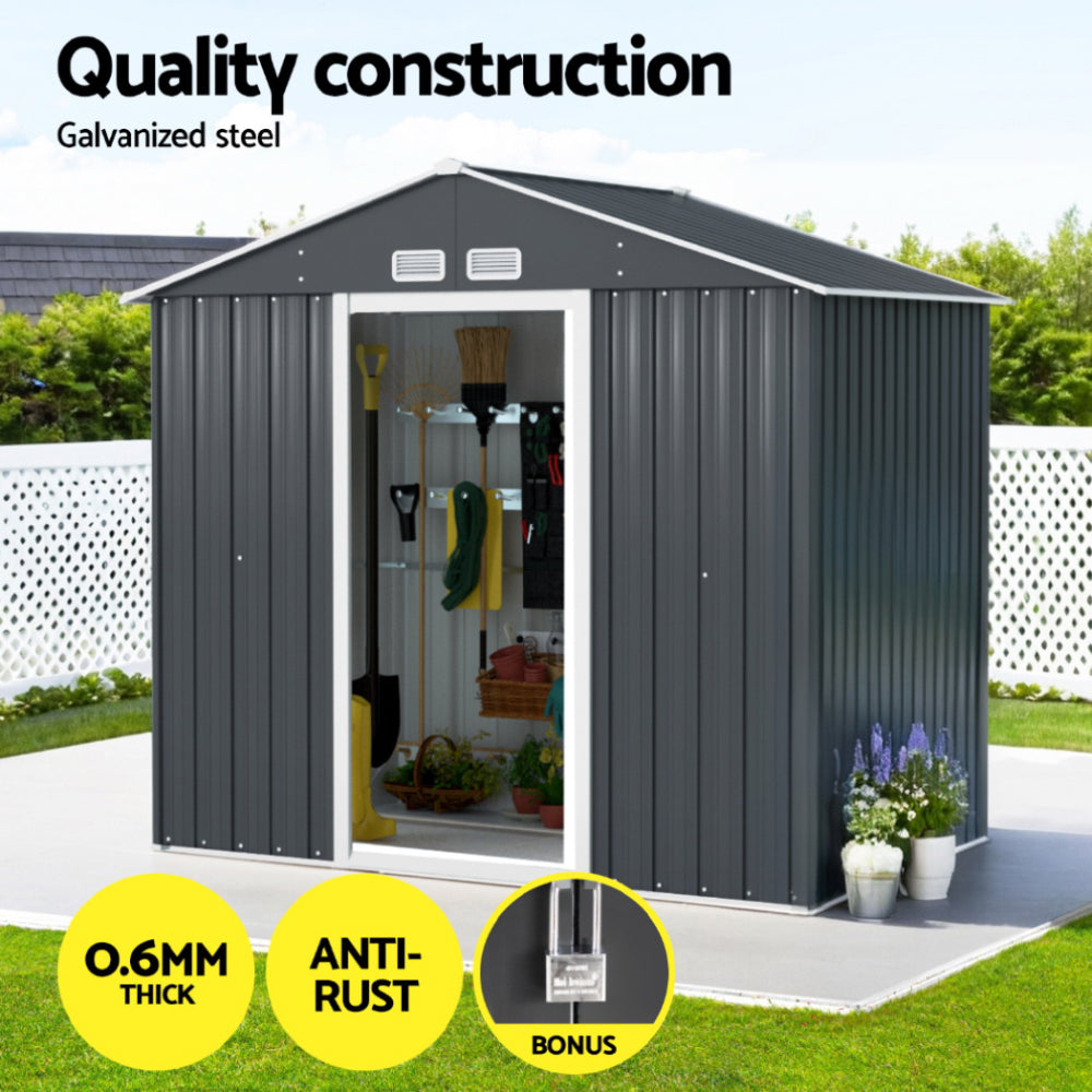 Garden Shed | Outdoor Storage Shed | Sliding Doors | 2.15mx1.3m | Giantz | Grey