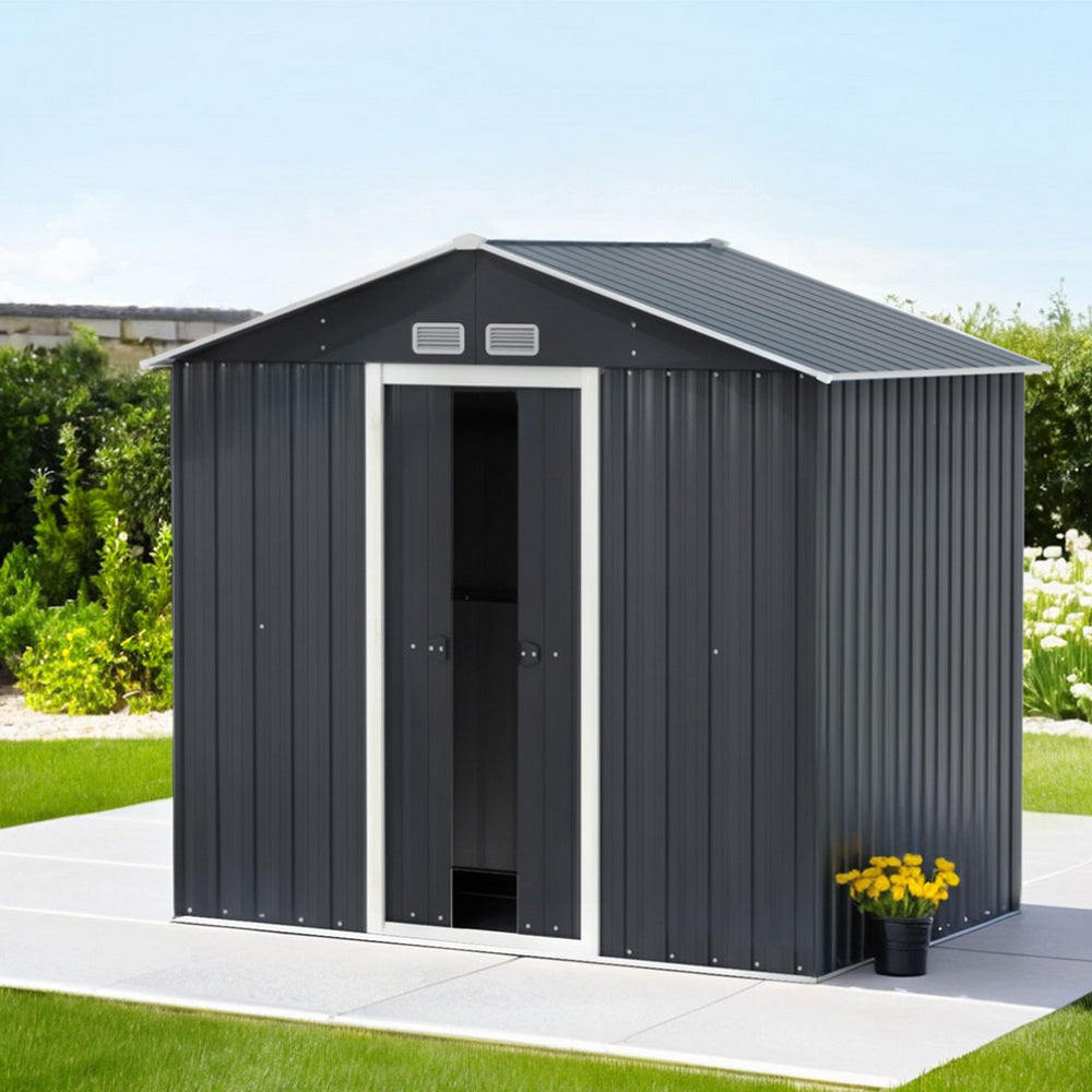 Garden Shed | Outdoor Storage Shed | Sliding Doors | 2.15mx1.3m | Giantz | Grey