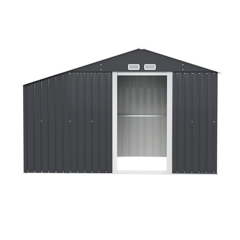 Garden Shed | With Open Storage To Side | Sliding Door | 3.22mx1.96m | Giantz | Grey