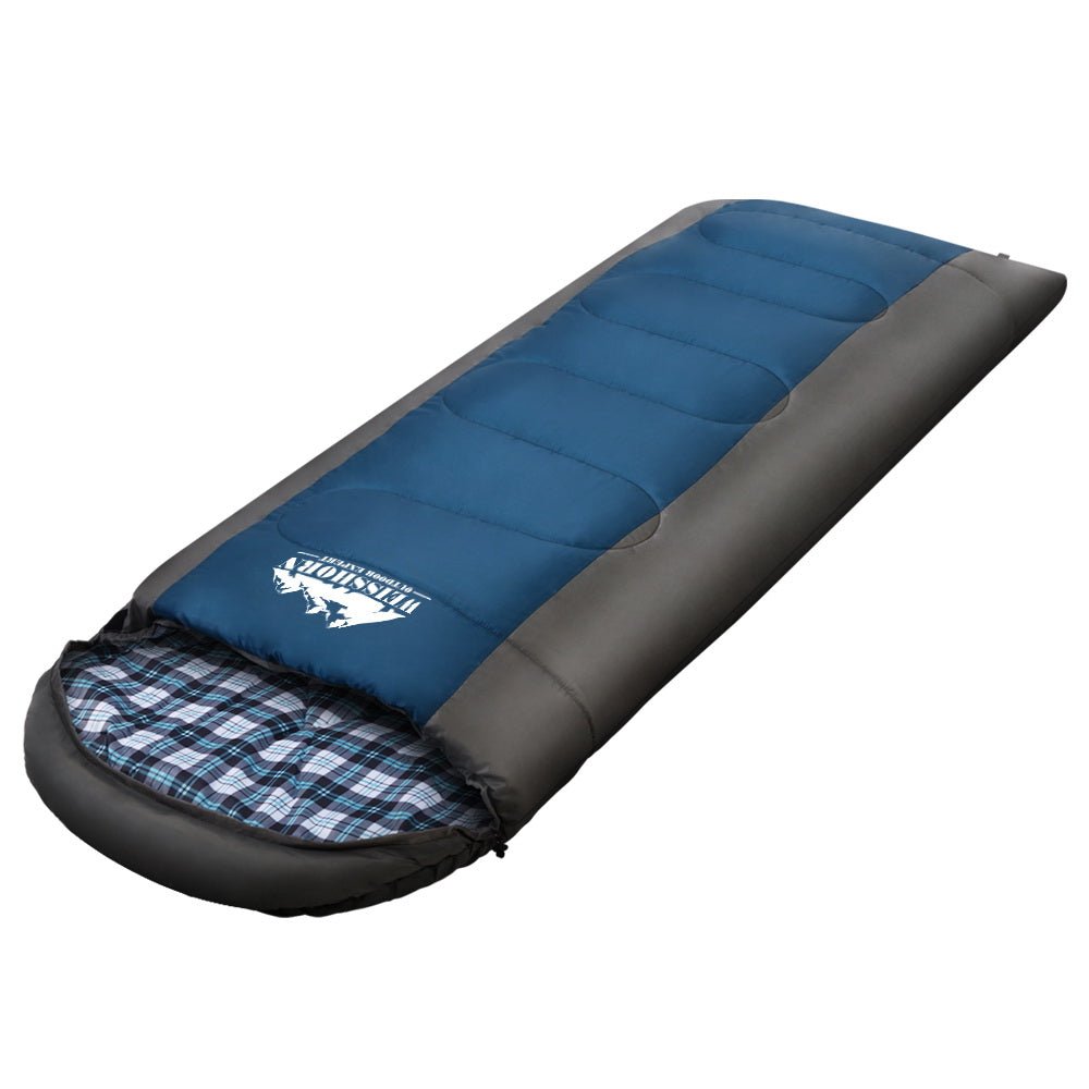 Sleeping Bag Single -20°C Weisshorn Thermal Camping Hiking Tent Blue