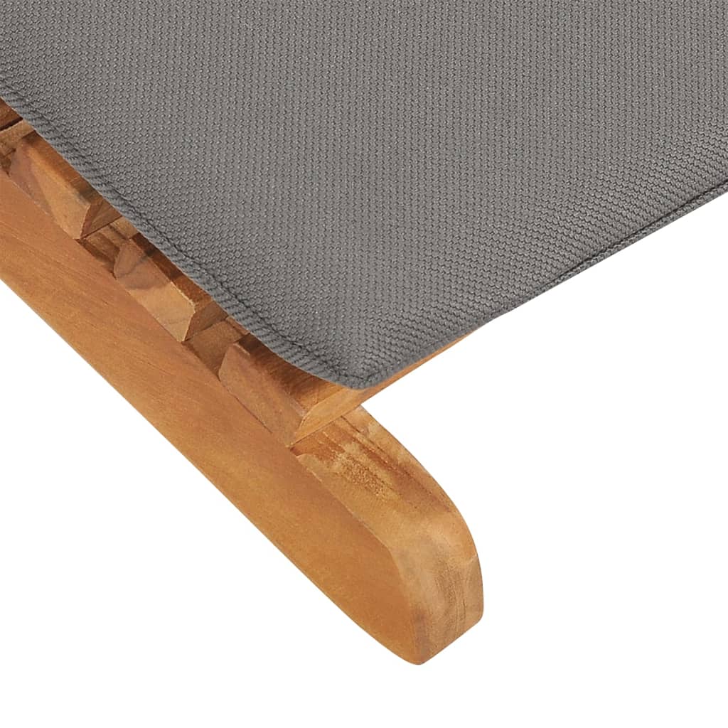 Sun Lounge with Cushion | Curved Design | Solid Teak Wood | Grey or Cream Cushion