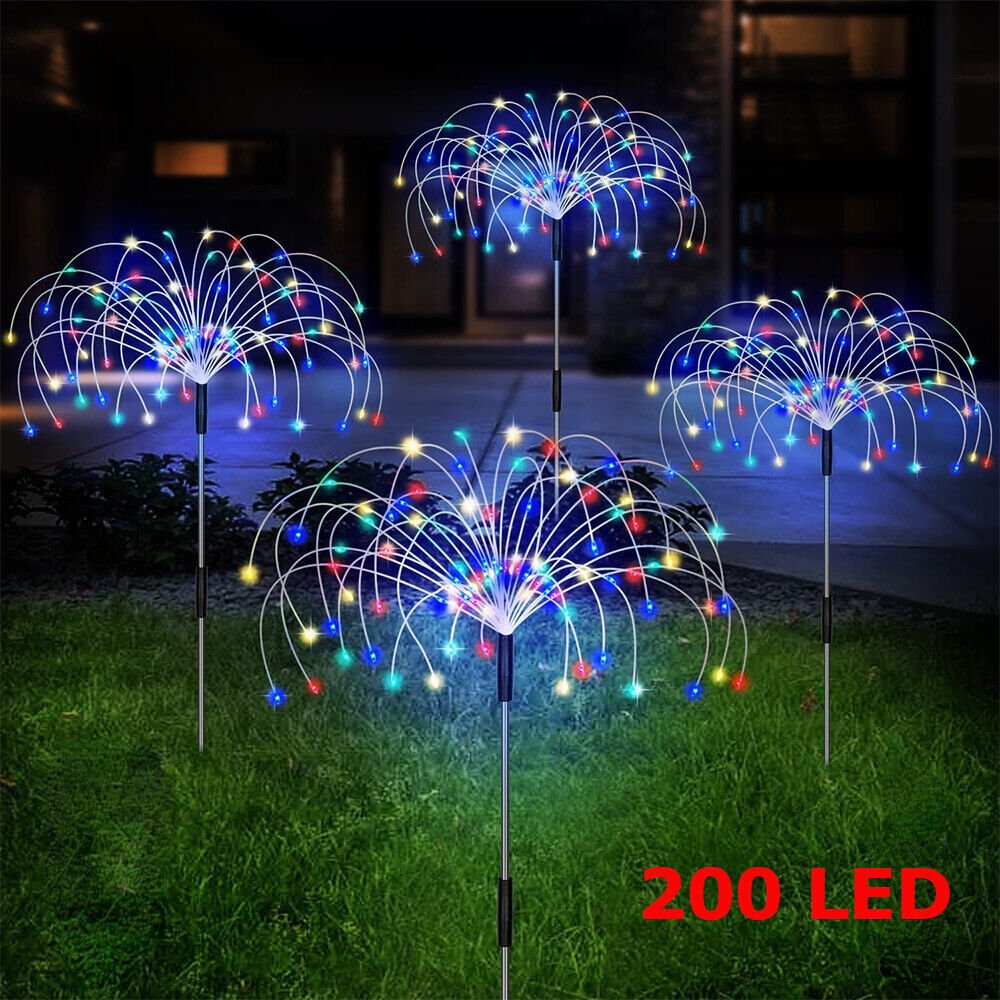 Colourful Fireworks Outdoor Lights | 200 LED | Multi Colour | 90cm | Solar Powered