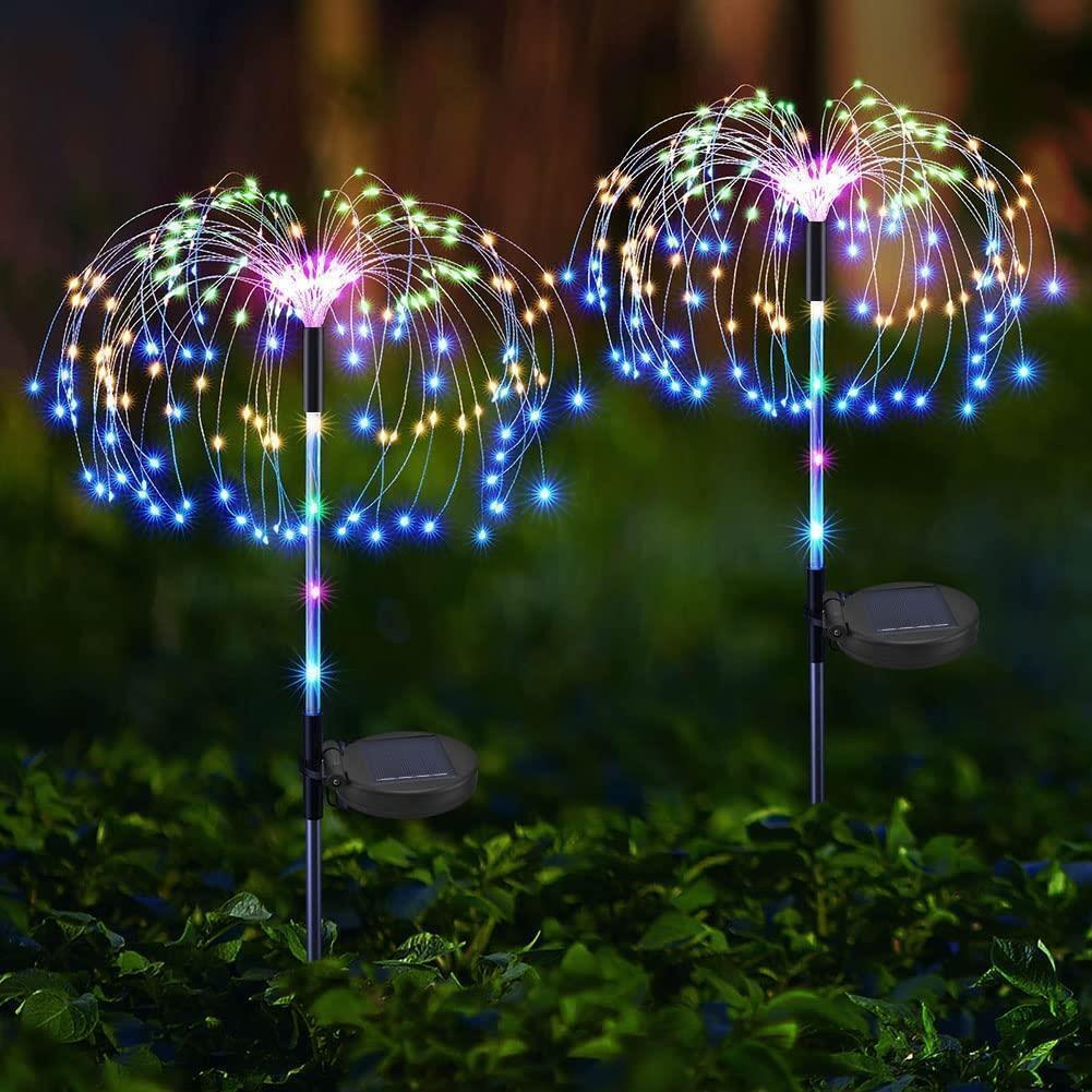 Colourful Fireworks Outdoor Lights | 200 LED | Multi Colour | 90cm | Solar Powered