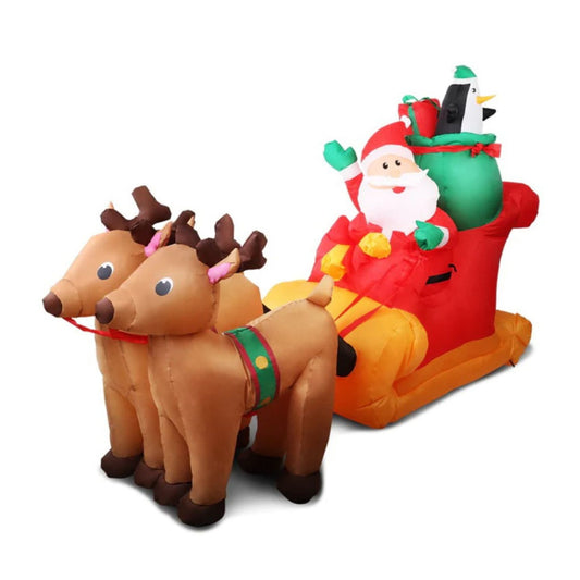 Christmas Inflatable | Santa and Reindeer with LED | Festiss | 2.2m