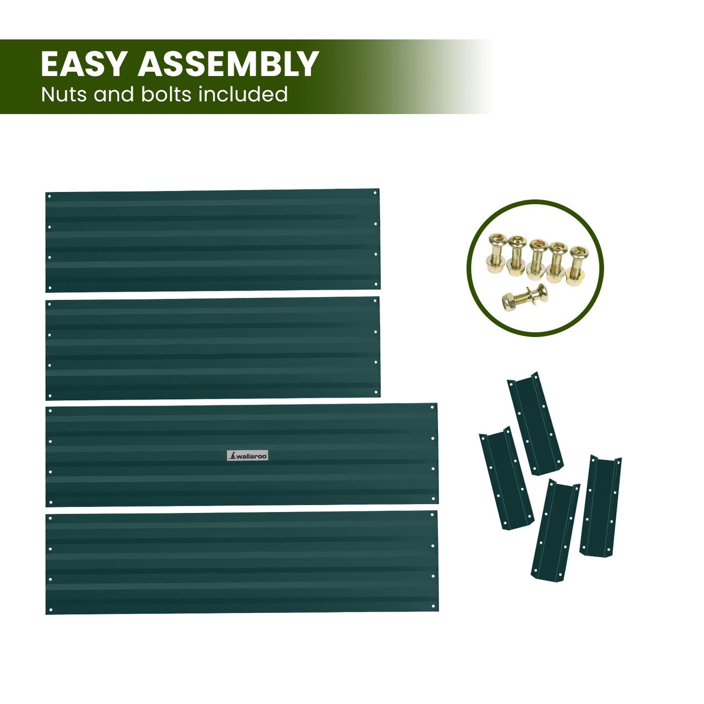 Garden Bed | Wallaroo | 120 x 60 x 30cm | Galvanized Steel - Green
