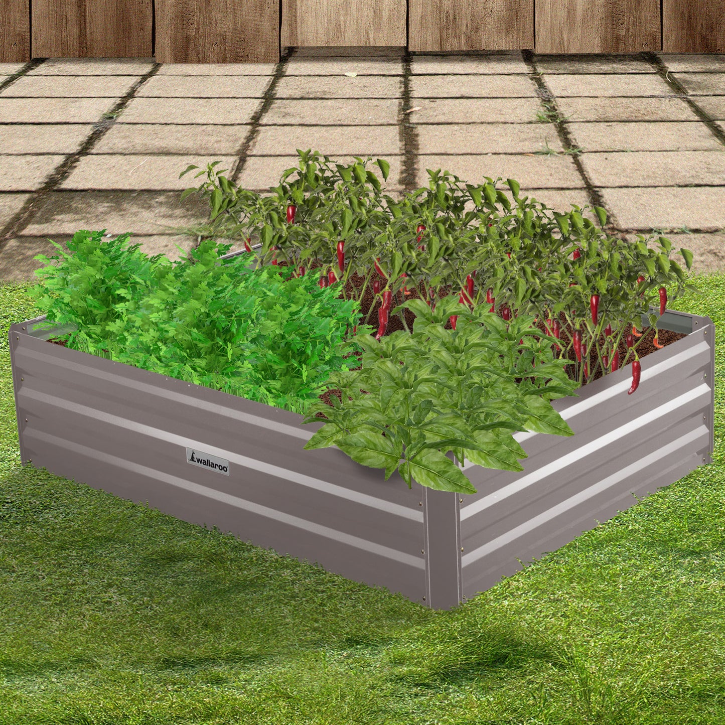 Garden Bed | Wallaroo | 120 x 90 x 30cm | Galvanized Steel - Grey