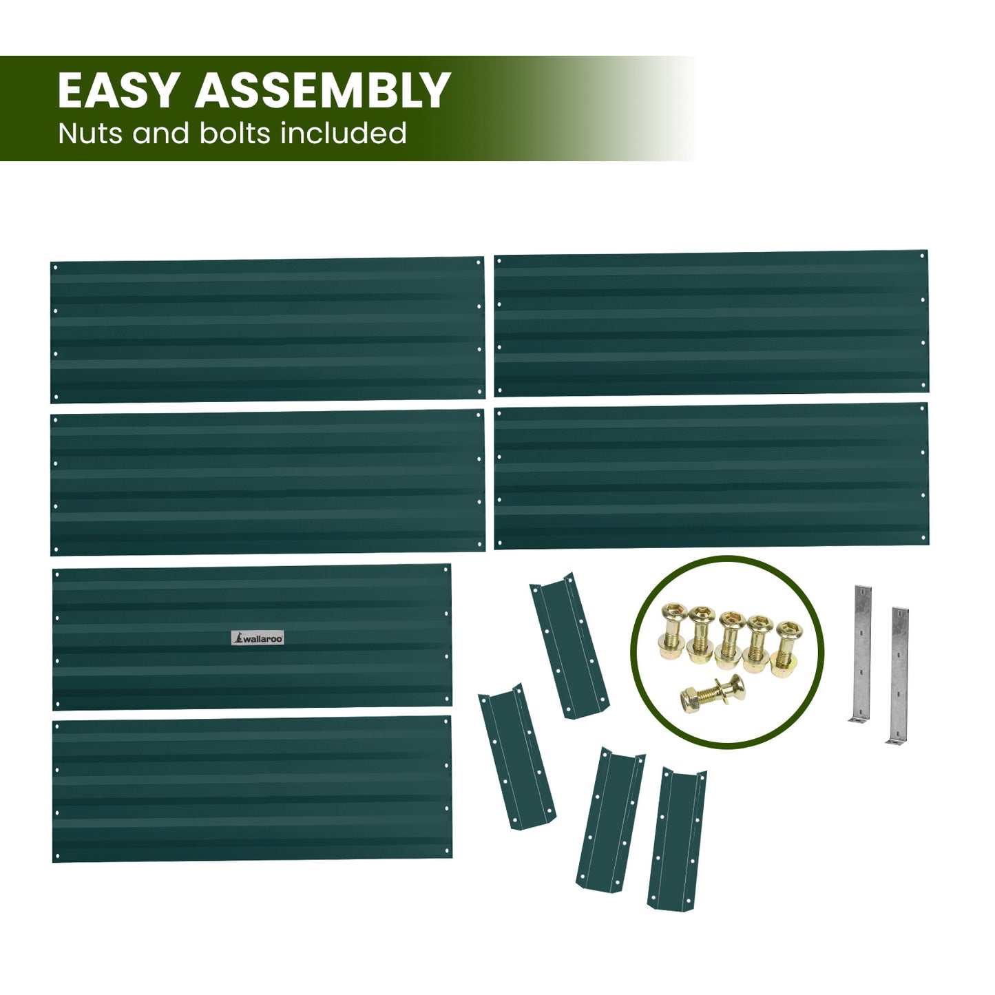 Garden Bed | Wallaroo | 210 x 90 x 30cm | Galvanized Steel - Green