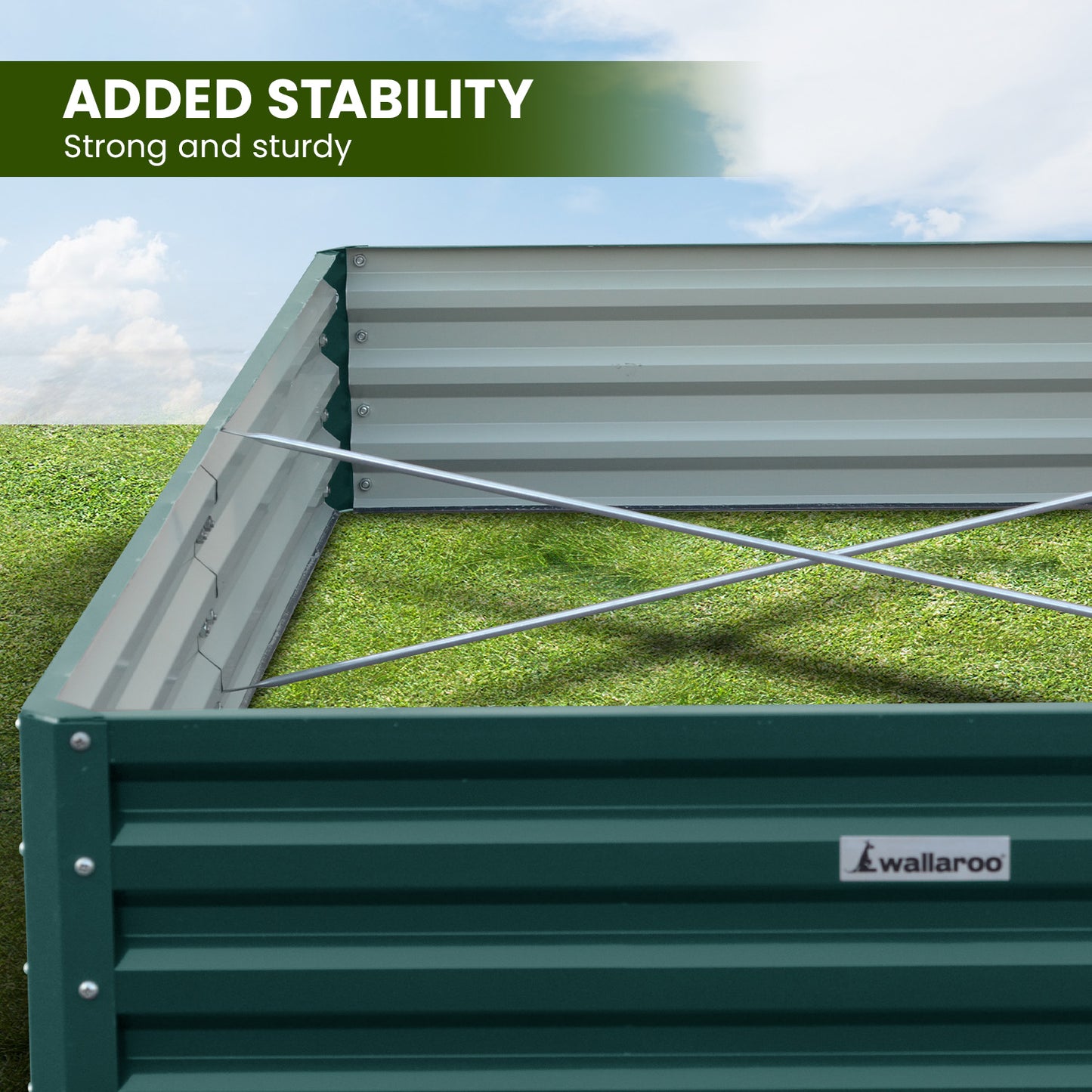 Garden Bed | Wallaroo | 240 x 120 x 30cm | Galvanized Steel - Green