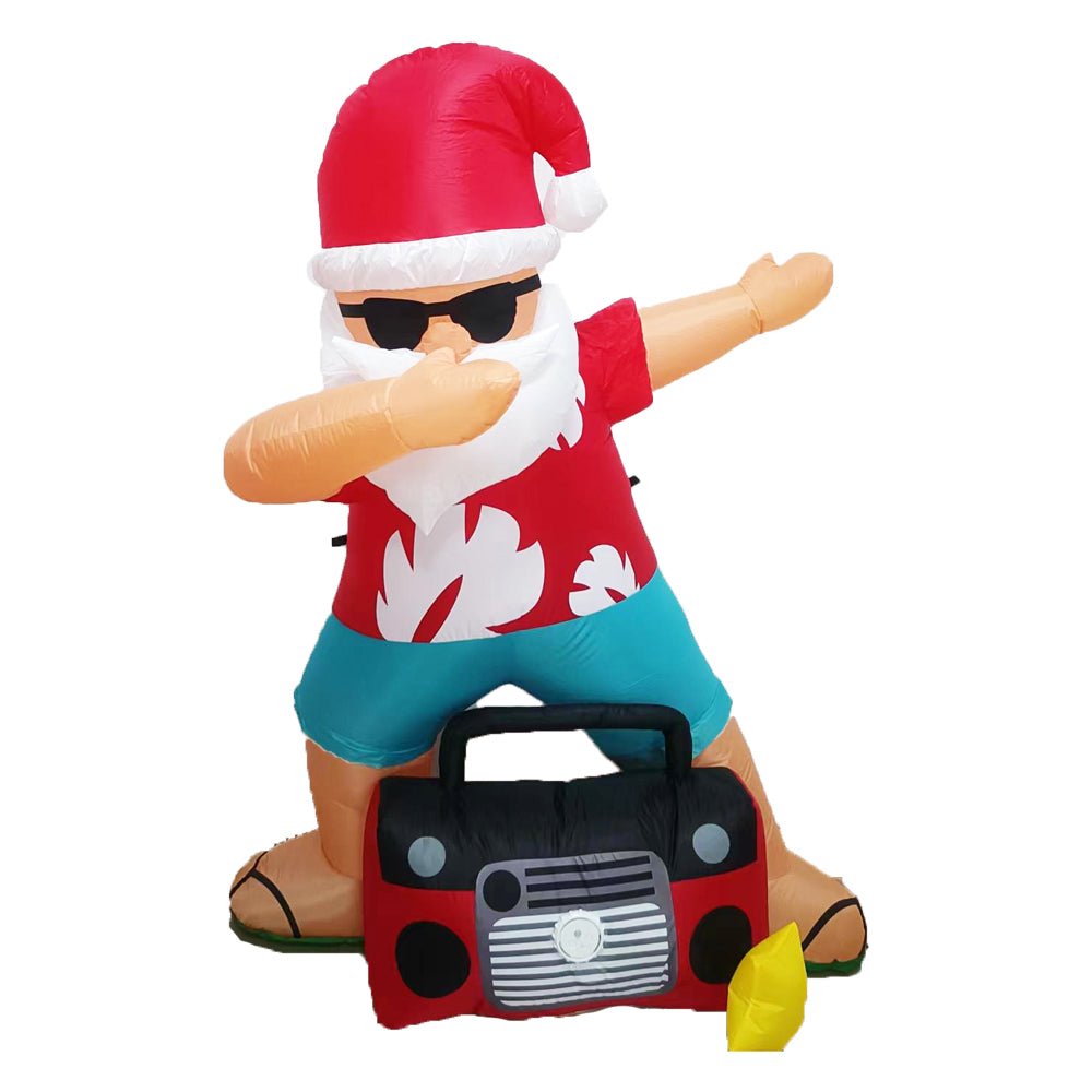 Christmas Inflatable | Disco Radio Santa Illuminated Decoration | With Musical Sounds | 1.8m