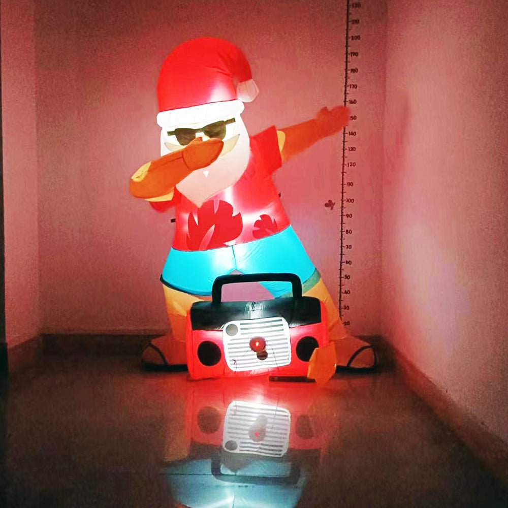 Christmas Inflatable | Disco Radio Santa Illuminated Decoration | With Musical Sounds | 1.8m