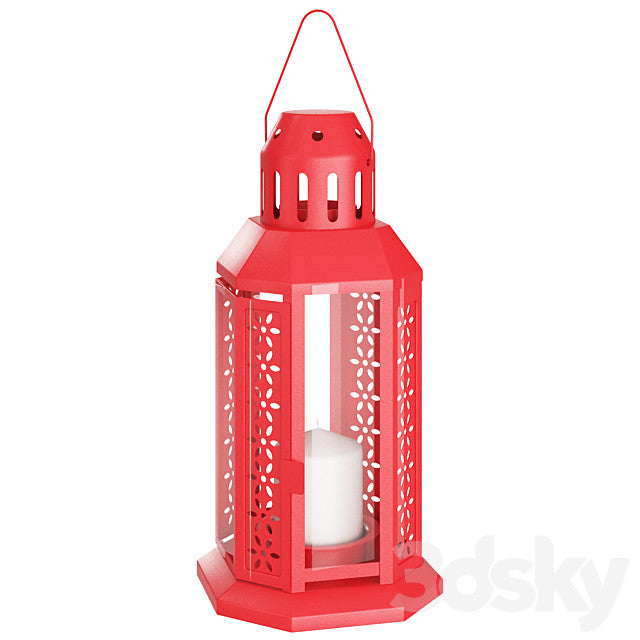 Metal Miners Lantern Xmas Decoration | 10 Pack | 22cm | Red | Tealight Candle