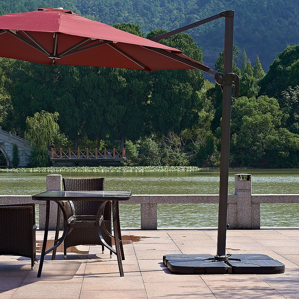 Cantilever Umbrella Base Stand | 4 Plate Square | Instahut | 50cm 60kg