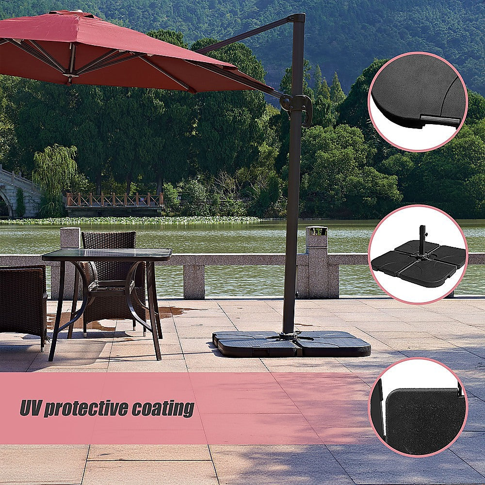 Cantilever Umbrella Base Stand | 4 Plate Square | Instahut | 50cm 60kg