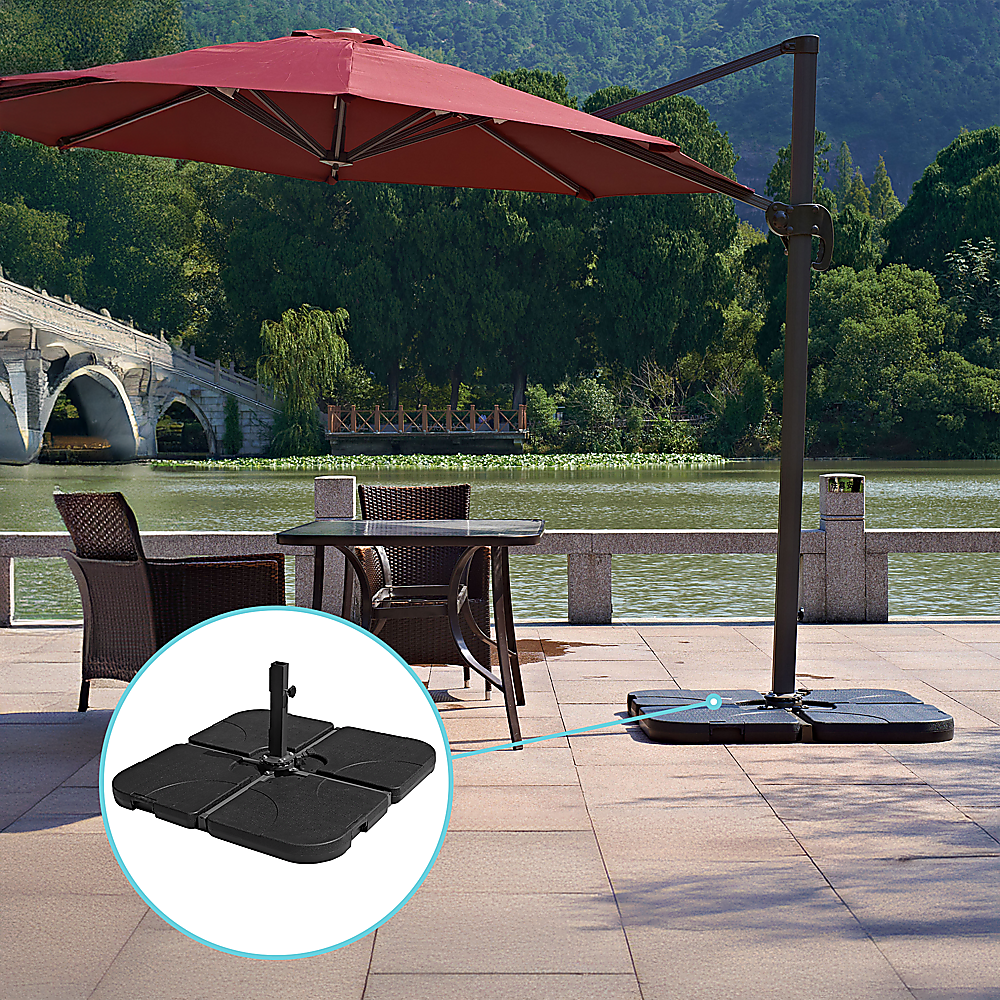 Cantilever Umbrella Base Stand | 4 Plate Square | Instahut | 50cm 60kg