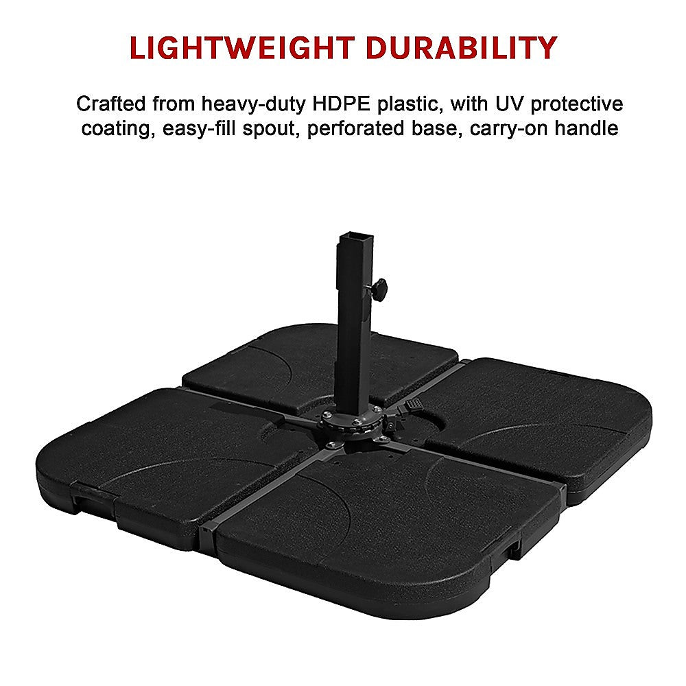 Cantilever Umbrella Base Stand | 4 Plate Square | Instahut | 50cm 60kg