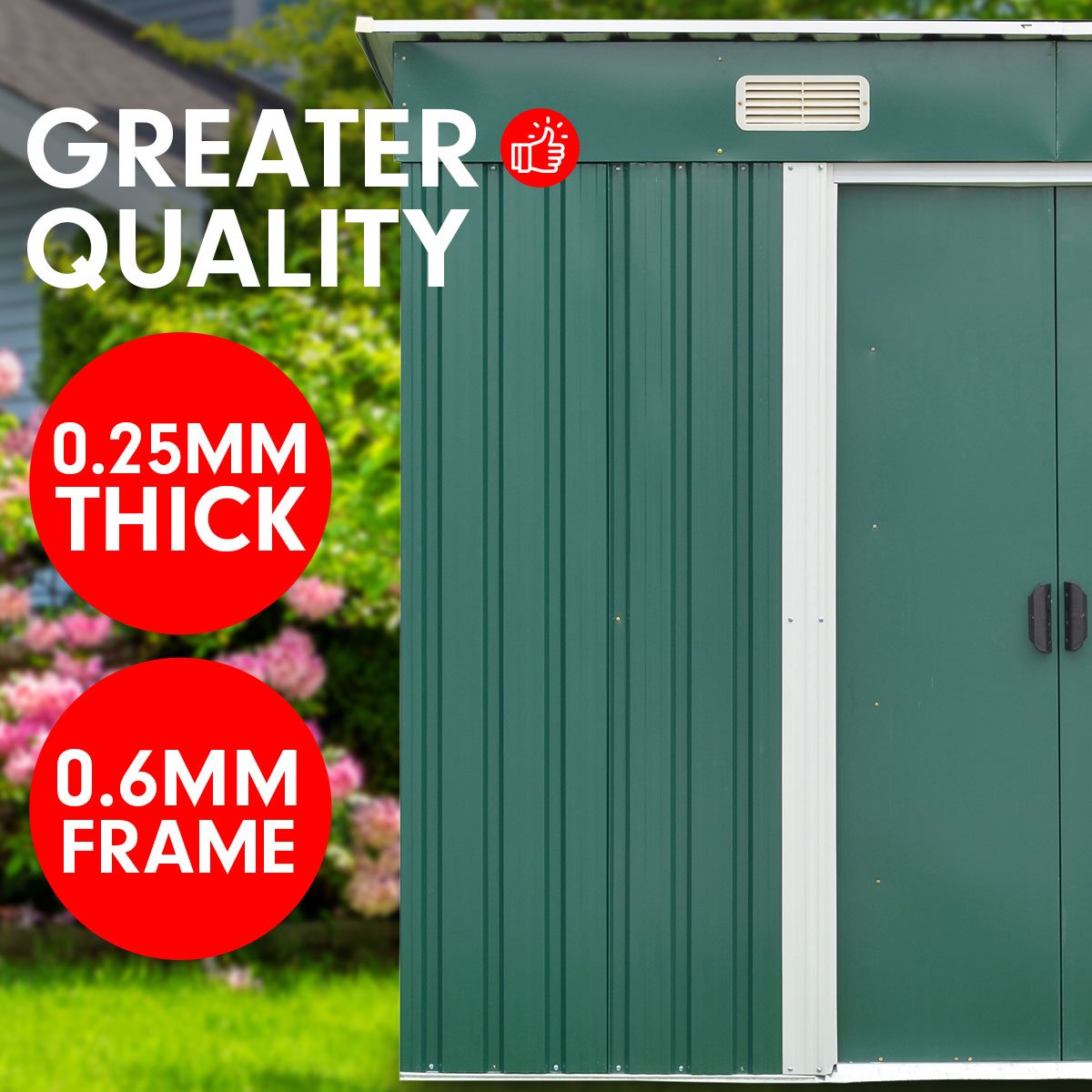 Shed Wallaroo 4ft x 8ft Garden Shed Outdoor Storage - Green