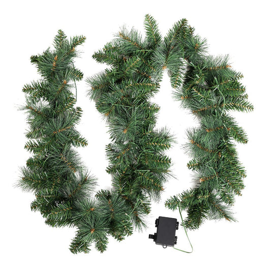 Christmas Garland | Straight with Realistic Foliage and LED Lights | Jingle Jollys | 1.8m