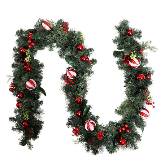 Christmas Garland | Straight with Decorations and LED Lights | Jingle Jollys | 2.7m