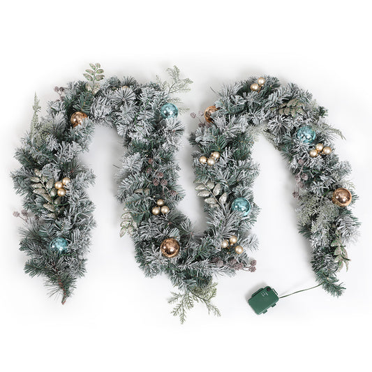 Christmas Garland | Snow Covered with Decorations and LED Lights | Jingle Jollys | 2.7m