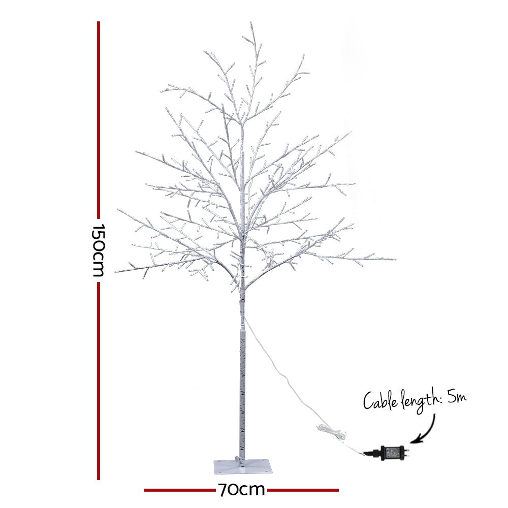 Winter Tree Light Decoration | 304 LED | Jingle Jollys | Warm White | 1.5m | Mains Powered