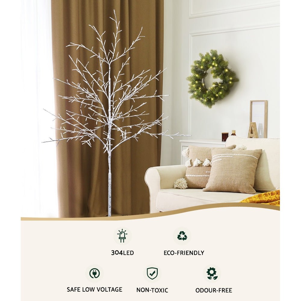 Winter Tree Light Decoration | 304 LED | Jingle Jollys | Warm White | 1.5m | Mains Powered