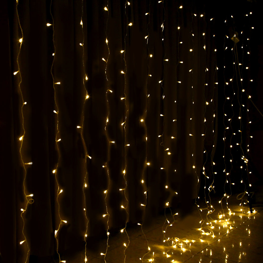 Christmas Lights Curtain | 600 LED | Jingle Jollys | Warm White | 6m x 3m | Mains Powered