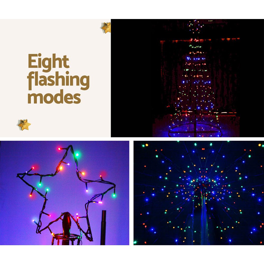 Christmas Tree Light Decoration | 400 LED | Jingle Jollys | Multi Colour | 3.6m | Solar Powered