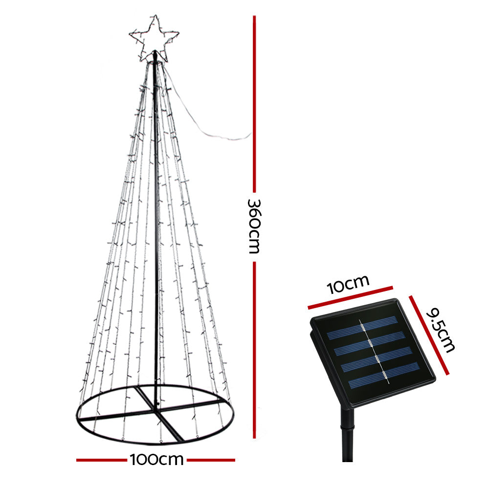 Christmas Tree Cascading Rope Light | 400 LED | Jingle Jollys | Warm White | 3.6m | Solar Powered