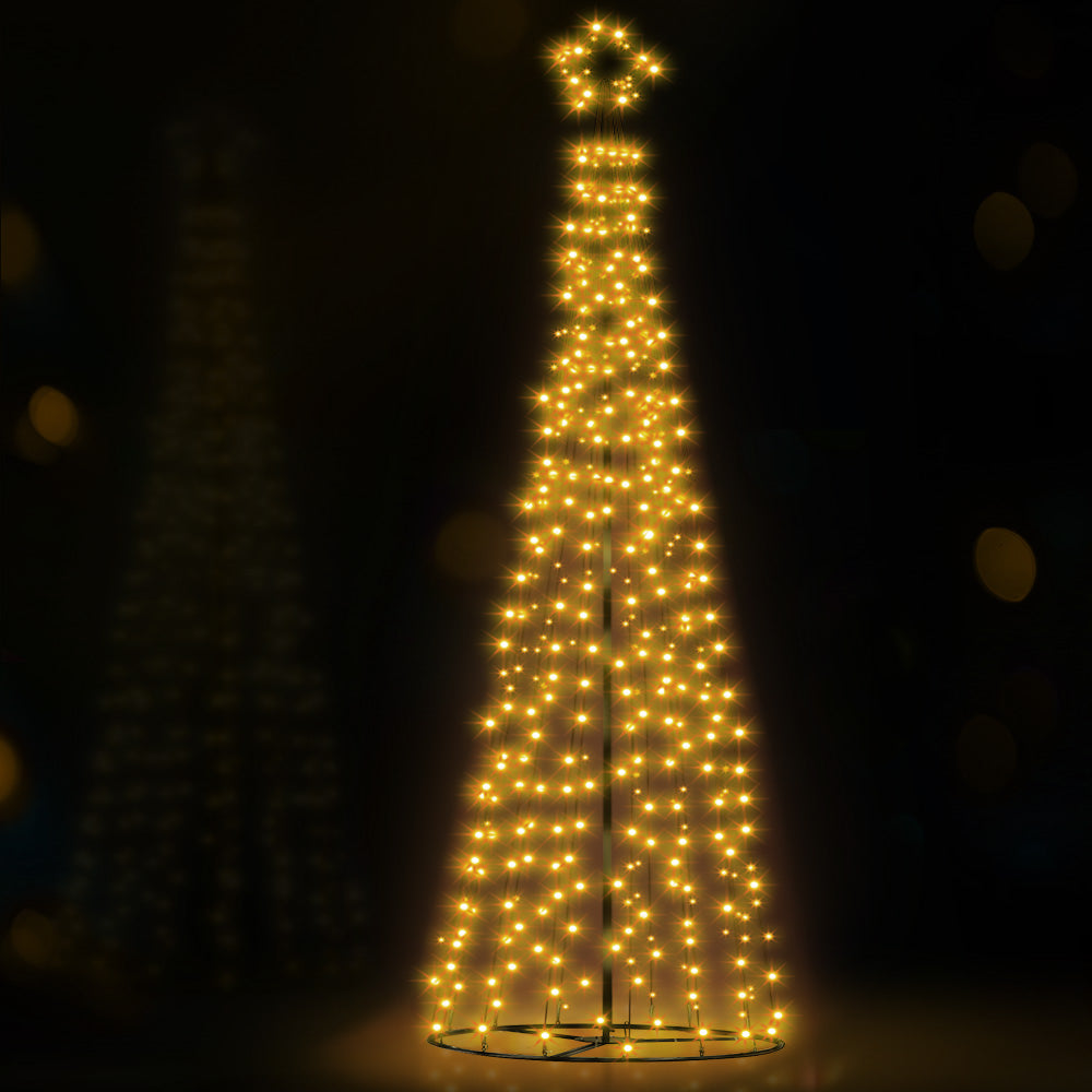 Christmas Tree Cascading Rope Light | 400 LED | Jingle Jollys | Warm White | 3.6m | Solar Powered