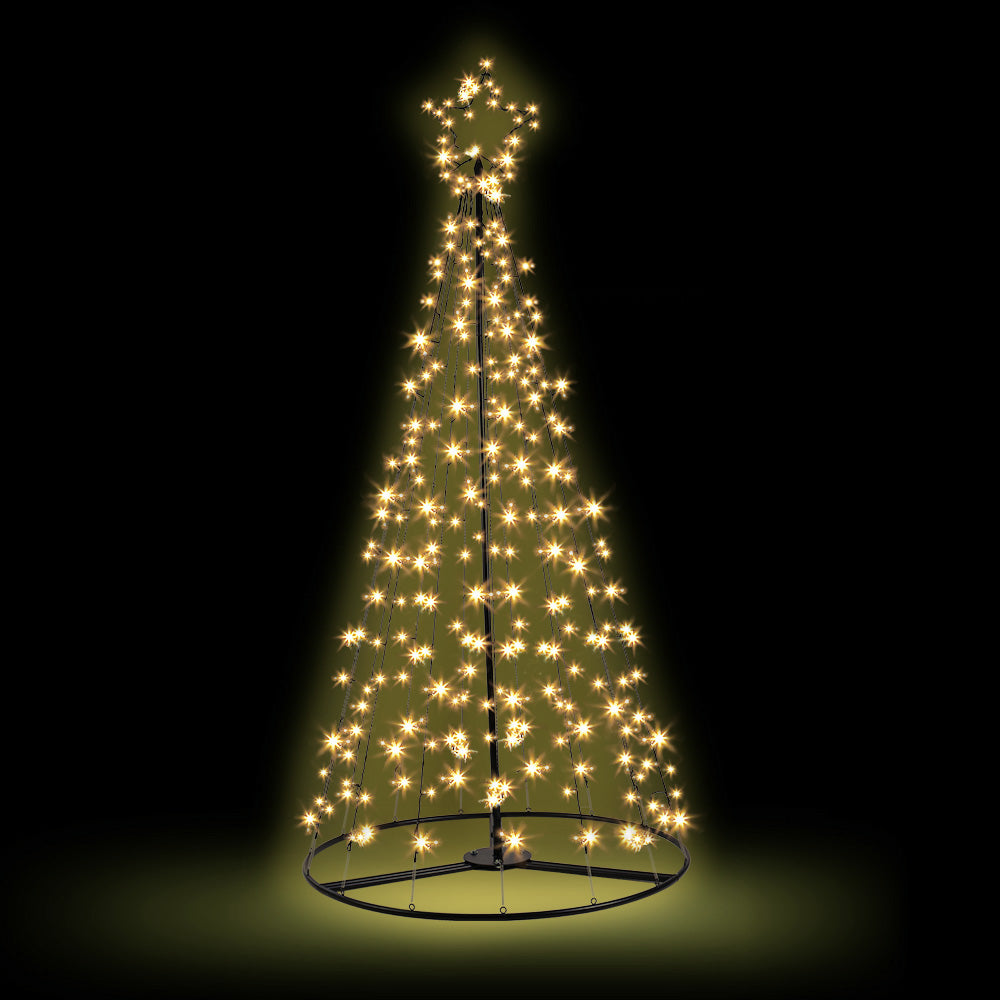 Christmas Tree Cascading Rope Light | 264 LED | Jingle Jollys | Warm White | 2.1m | Mains or Solar