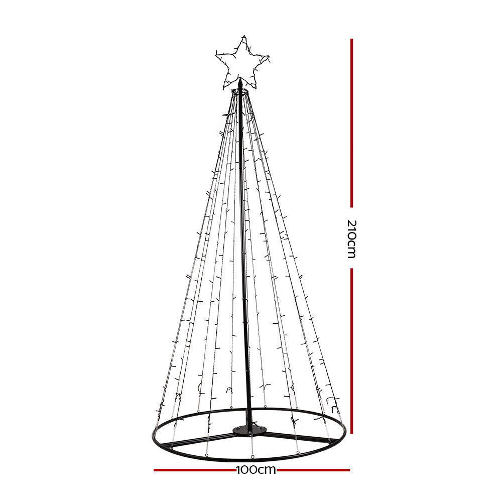 Christmas Tree Cascading Rope Light | 264 LED | Jingle Jollys | Warm White | 2.1m | Mains or Solar