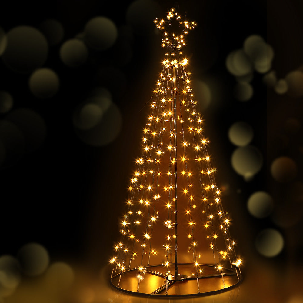 Christmas Tree Cascading Rope Light | 264 LED | Jingle Jollys | Warm White | 2.1m | Mains or Solar