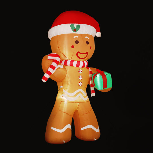 Christmas Inflatable | Gingerbread Man Illuminated Decoration | Jingle Jollys | 2.4m