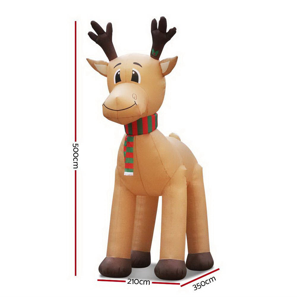 Christmas Inflatable | Reindeer Illuminated Decoration | Jingle Jollys | 5m