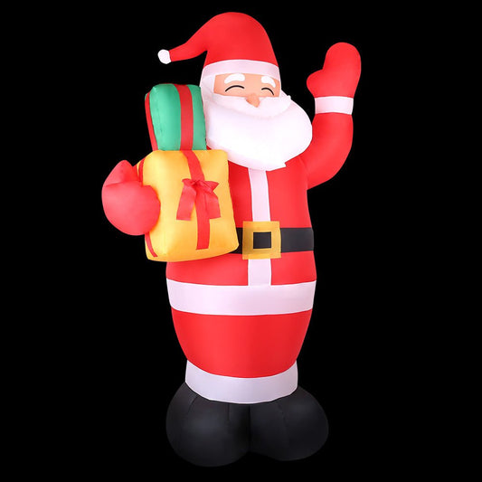 Christmas Inflatable | Present Santa Illuminated Decoration | Jingle Jollys | 2.4m