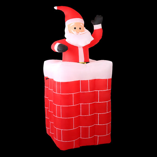 Christmas Inflatable | Chimney Santa Illuminated Decoration | Jingle Jollys | 1.8m