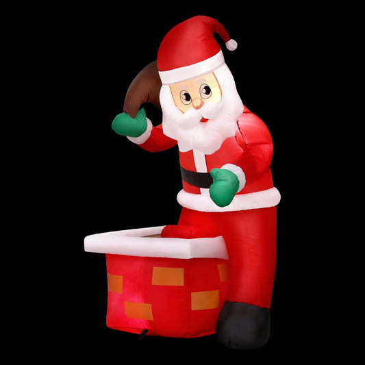 Christmas Inflatable | Chimney Santa Illuminated Decoration | Jingle Jollys | 1.2m